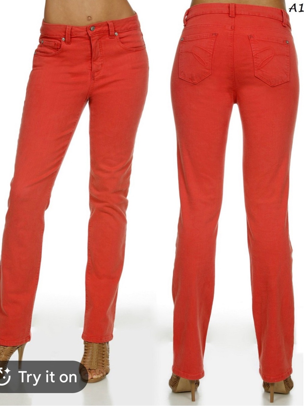 Women’s Straight-Leg Jeans in Red